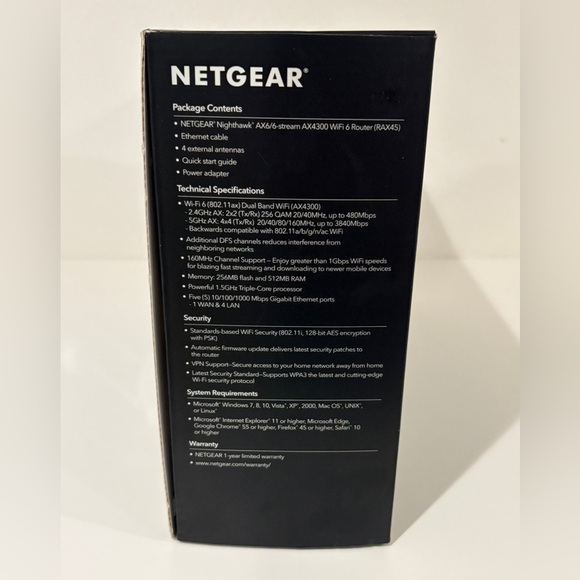 NETGEAR Nighthawk AX6 6-Stream AX4300 WiFi Router Used with Original Box - Picture 3 of 11